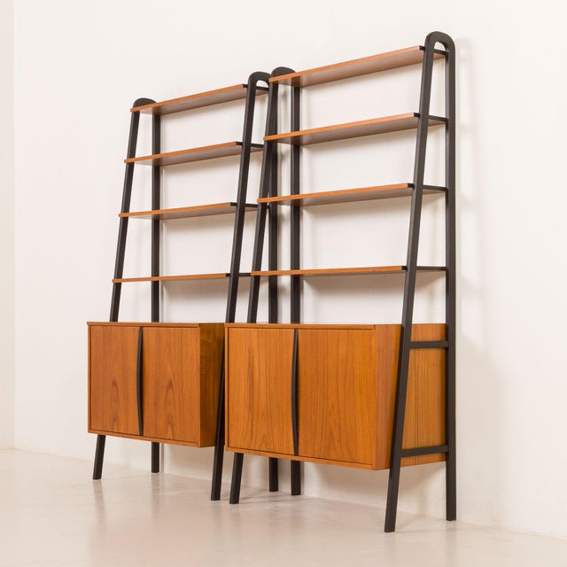 Wood Mid-Century Modern Free Standing Wall Unit by Brantorps, 1960s, Set of 2 For Sale - Image 7 of 17