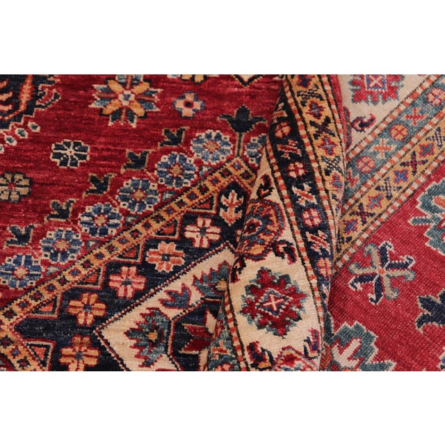 Textile Rustic Super Kazak Red/Beige Wool Rug - 4'9'' X 6'8'' For Sale - Image 7 of 10