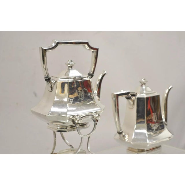 Antique Wallace 3104n Art Deco Octagonal Silver Plated Tea Set- 5 Pieces For Sale - Image 12 of 12