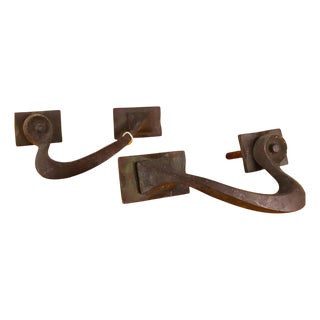 Art Nouveau Hand-Forged Handles, Set of 2 For Sale