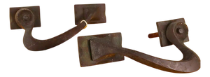 Art Nouveau Hand-Forged Handles, Set of 2