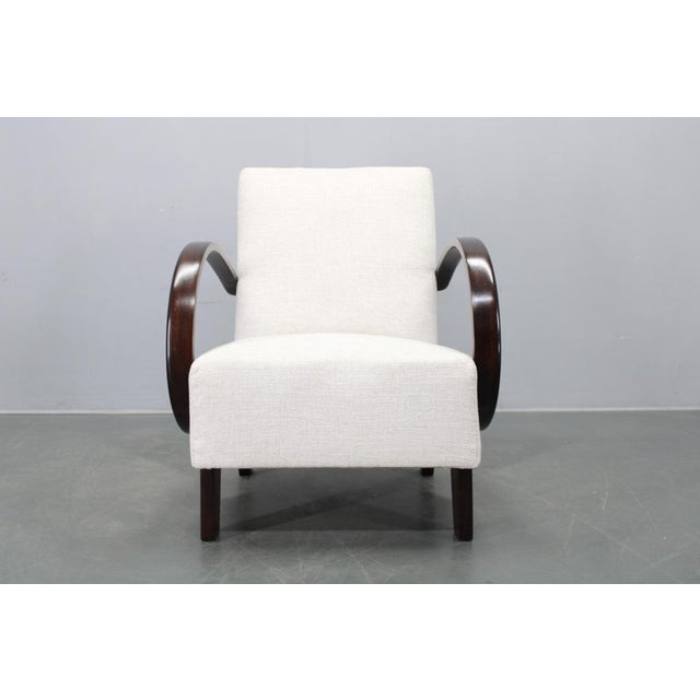 Art Deco Armchair from Jindřich Halabala, Czechoslovakia, 1940s For Sale - Image 3 of 13