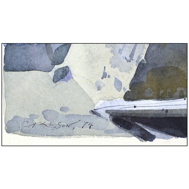 Abstract 1970s River Docks, George Carlson For Sale - Image 3 of 4