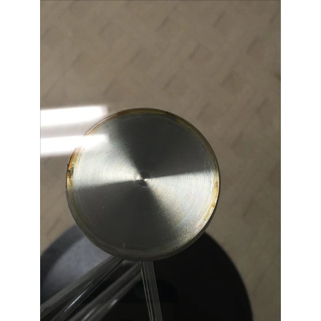 Metal Italian Glass & Chrome Round Table For Sale - Image 7 of 8