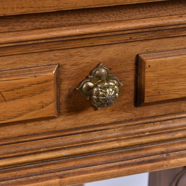 Restored Thomasville English Regency Style Pecan Desk or Console With Drawers For Sale - Image 9 of 12