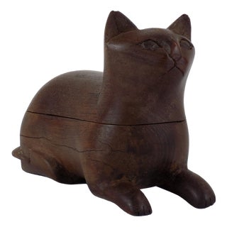 Gatto Box Handmade Carved, France, 1960 For Sale