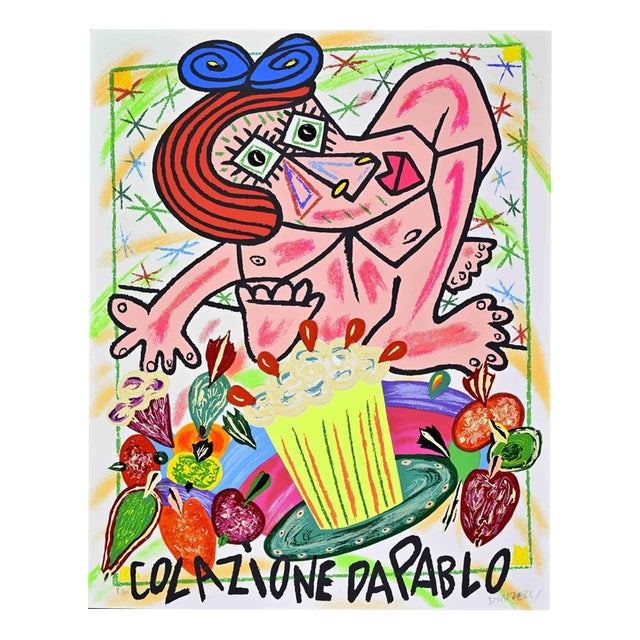Bruno Donzelli, Breakfast at Pablo's, 1980s, Screenprint For Sale