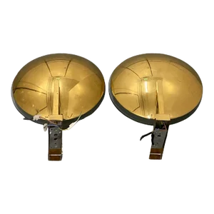 Italian Large Mid-Century Brass Sconces, 1950s, Set of 2