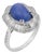 Vintage 5.00 Carat Star Sapphire Diamond Ballerina Cluster 18k White Gold Ring, Size 6.5 For Sale