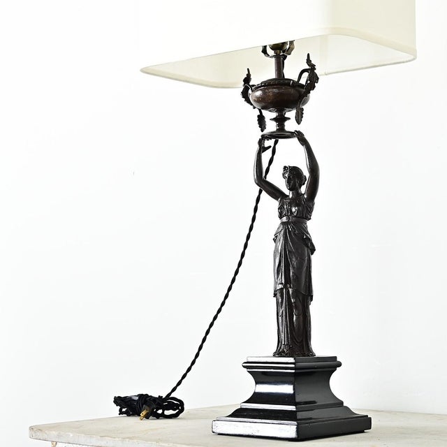 19th Century French Empire Style Bronze Table Lamp For Sale In Baton Rouge - Image 6 of 13