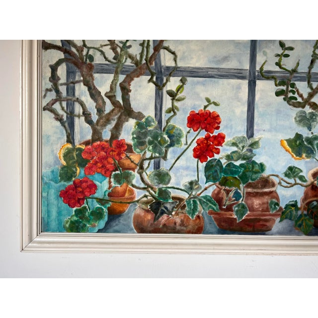 Wood 1980's Toni Dalton Window Flowers Still Life Oil Painting, Framed For Sale - Image 7 of 13