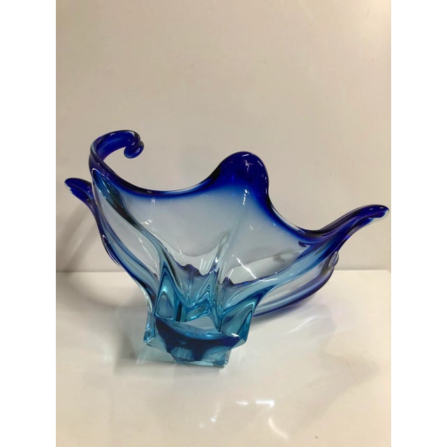 Mid-Century Modern Vintage Blue Murano Glass Vase, 1960s For Sale - Image 3 of 5