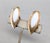 Napier Vintage 1950s Signed Napier Goldtone & White Resin Clip Earrings-2 Pieces For Sale - Image 4 of 7