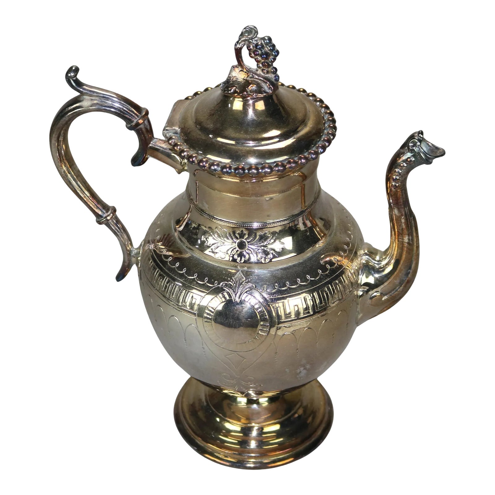 1824 Sterling Teapot Antique Ornate British Sterling Silver