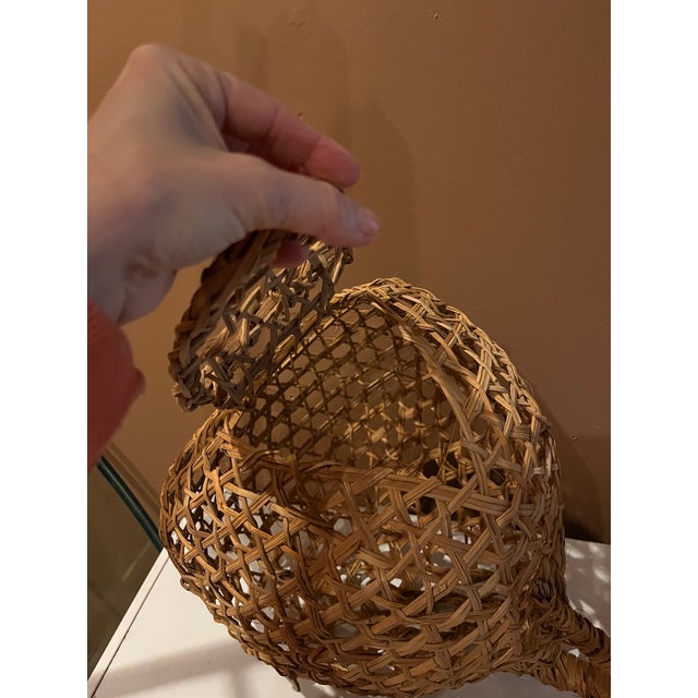 Vintage Round Pigeon Basket Carrier For Sale - Image 6 of 8