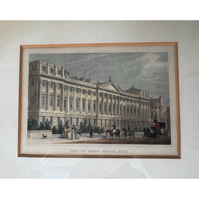 Early 19th Century Set of 4 Antique Thomas H. Shepherd Hand-Colored Bath England Engravings in Newcomb-Macklin Frames, Circa 1830s For Sale - Image 5 of 7