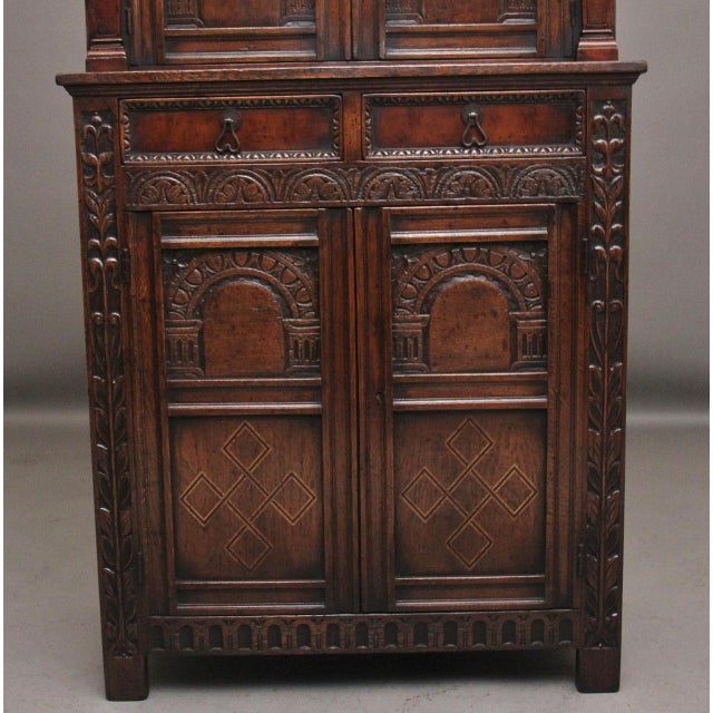 Early 20th Century Oak Court Cupboard, 1920s For Sale - Image 9 of 14
