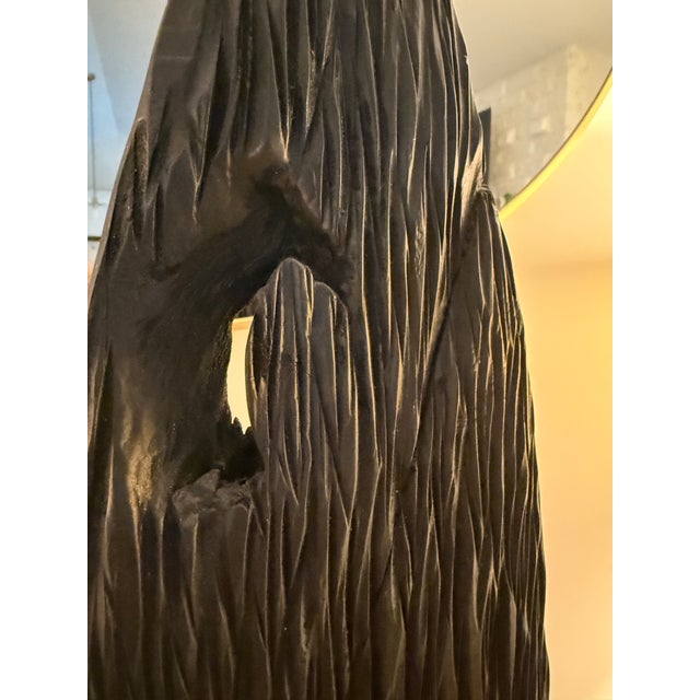 Wood Contemporary Hand-Carved Abstract Wood Sculpture. For Sale - Image 7 of 8