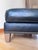 Lee Industries Lee Industries Custom Colonnade Blue Leather Ottoman With Nailhead Trim For Sale - Image 4 of 9