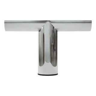 Polished Stainless Steel Console with Marble Top Insert by Ultramobili For Sale