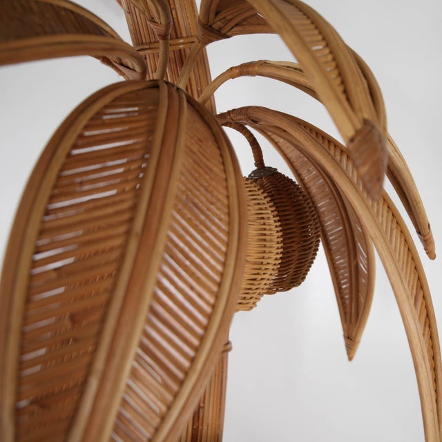 Palmtree Floor Lamp in Rattan For Sale - Image 11 of 18