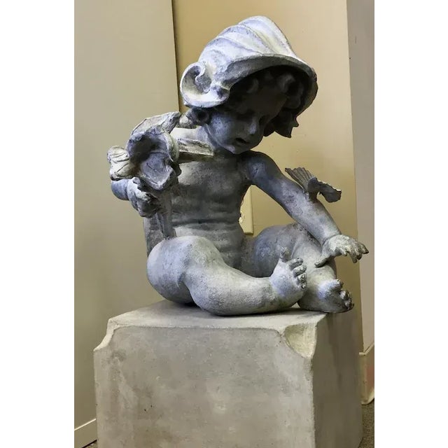 Early 20th Century Cherub Garden Ornament Statue For Sale - Image 5 of 11