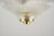 Vintage Art Deco Ribbed Glass Brass Semi Flush Mount Light For Sale - Image 4 of 10