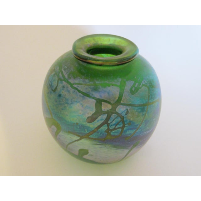 Loren Chapman California Artist Abstract Expressionist Signed Glass Vase For Sale - Image 10 of 18