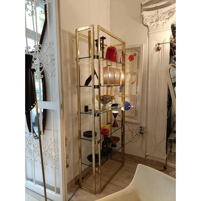 Brass Etagere with Glass Shelves, Italy, 1970s For Sale - Image 9 of 10