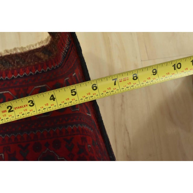 Turkmen Runner 2’8” X 9’6” Red Wool Tribal Hand-Knotted Oriental Rug For Sale - Image 10 of 12