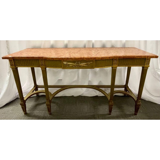 Maison Jansen Console With Six Raised Legs and Marble Top For Sale - Image 4 of 17