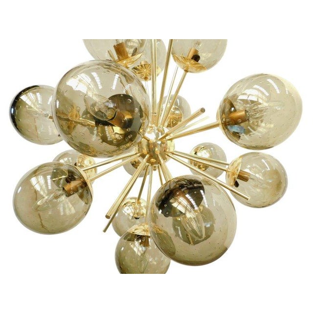 Not Yet Made - Made To Order 21st Century Diciotto Polished Brass Smoky Bubbles Murano Sputnik Chandelier by Fabio LTD For Sale - Image 5 of 6