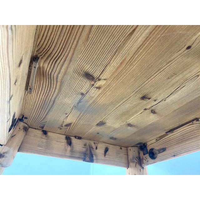 Rustic Pine Farmhouse Table For Sale - Image 4 of 10