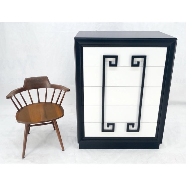 Kittinger Black & White Lacquer Mandarin Chest of 5 Drawers Dresser For Sale - Image 10 of 11