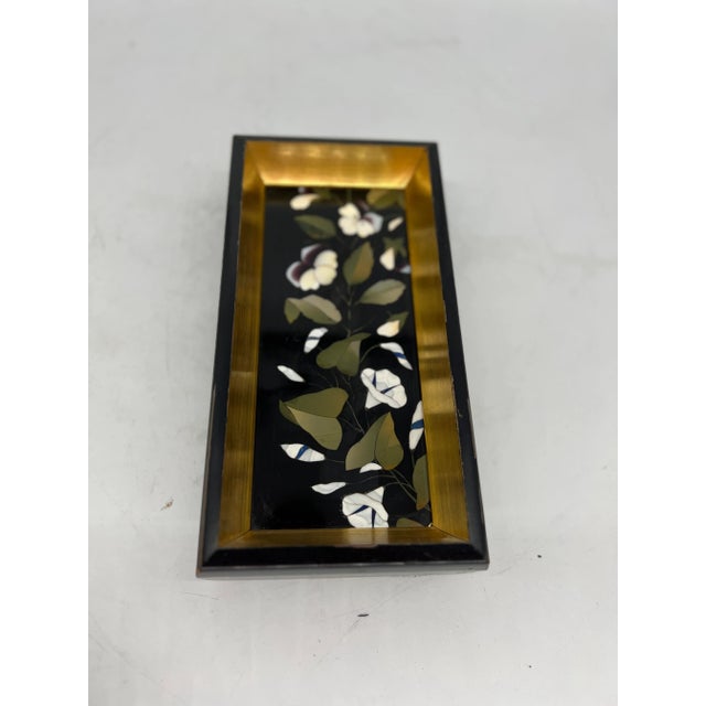 19th Century, Italian Pietra Dura Floral Stone Inlaid Framed Panel For Sale In Boston - Image 6 of 6