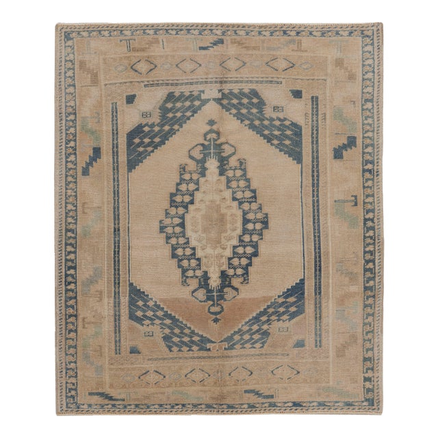 Vintage Turkish Oushak Area Rug 3'6 X 4'1 For Sale