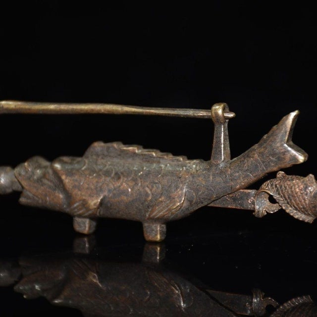 Mid 20th Century Brass Carp Figural Padlock / Trick Lock For Sale - Image 4 of 9