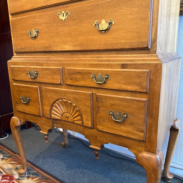 Ethan Allen 1776 Collection Maple Highboy Dresser For Sale - Image 9 of 12