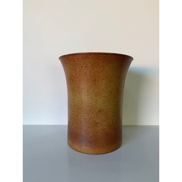 1980’s Vintage Organic Speckled Glazed Studio Pottery Planter / Vase For Sale In Miami - Image 6 of 12