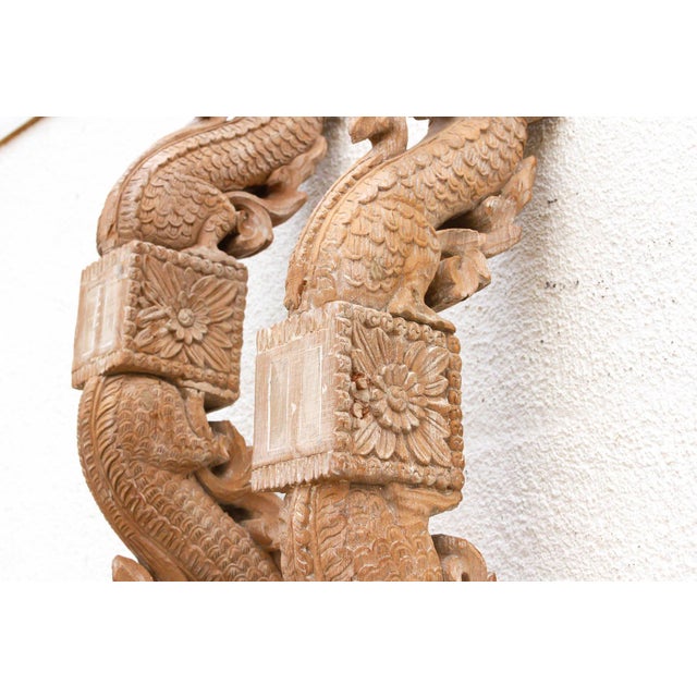 Early 20th Century Naga Guardians Pair of Finely Carved Dragon Brackets For Sale - Image 5 of 13