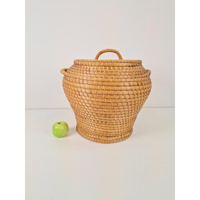 1960s Vintage Rush Snake Charmer Lidded Basket, 1960 For Sale - Image 5 of 8