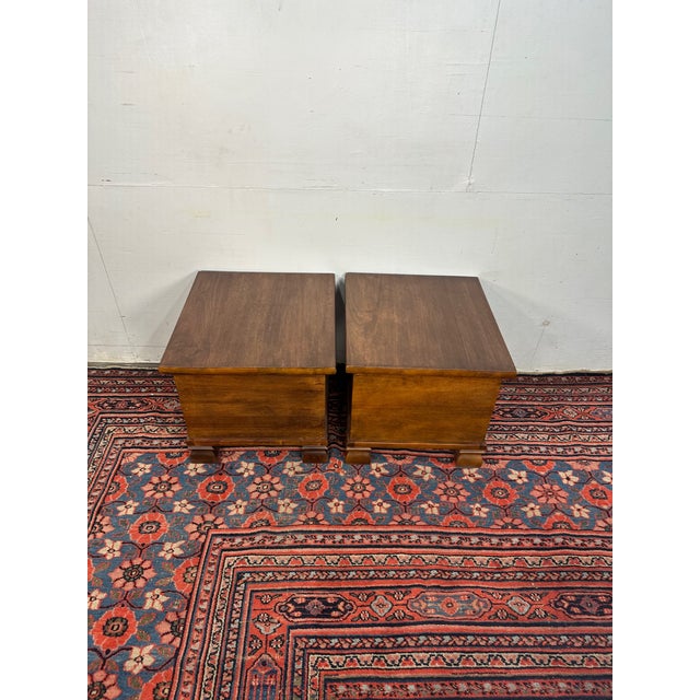 Wood Pair of Pottery Barn Wood Storage Cubes With Top Lift For Sale - Image 7 of 9