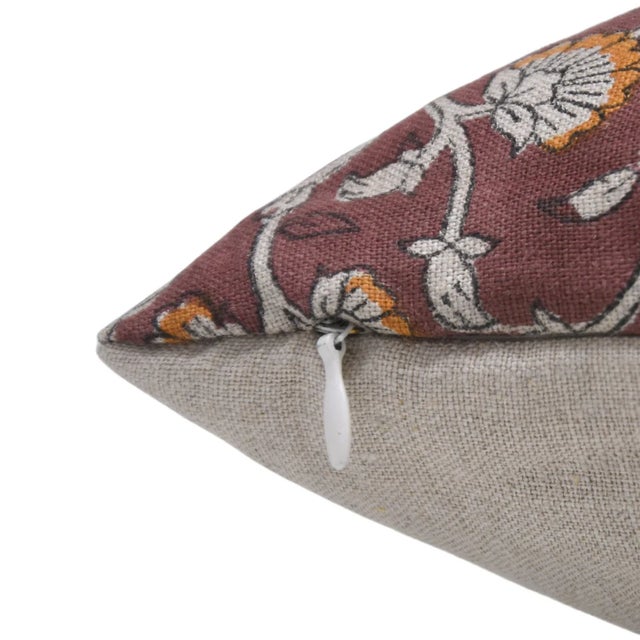 Fabdivine Handcrafted Block Print Cushion Cover 14x20 Inch Himachal For Sale - Image 4 of 5