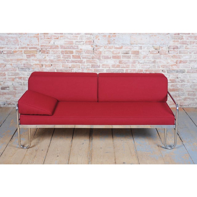 1930s Czech Bauhaus Sofa in Chrome-Plated Steel attributed to Robert Slezák, 1930s For Sale - Image 5 of 11