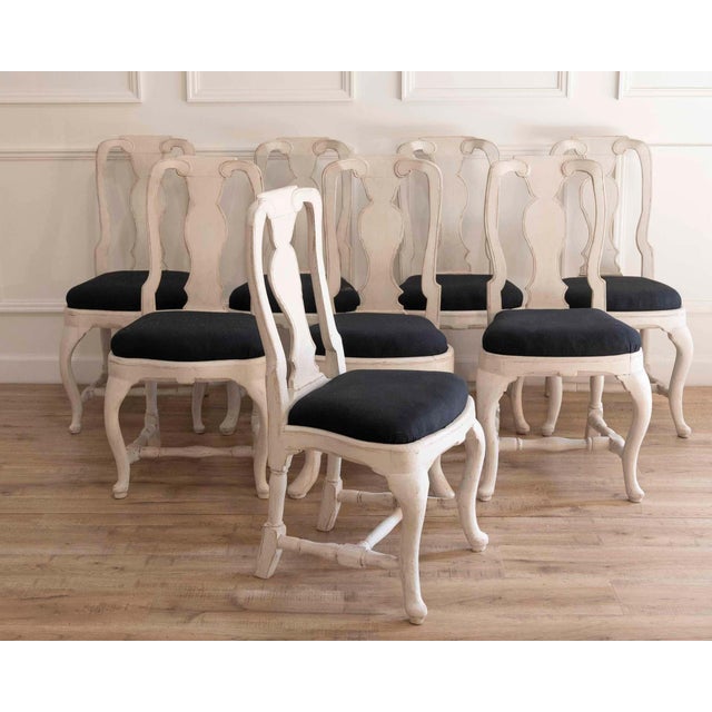 18th Century Set of eight Swedish chairs dates to the mid-18th century, circa 1760 For Sale - Image 5 of 11
