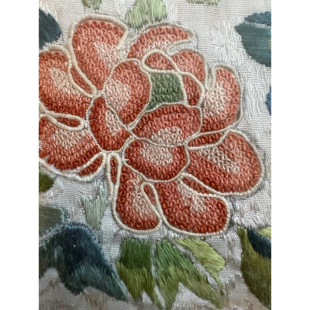 1910s Antique Chinese Kimono Sleeve Embroidery (Peking Knots) For Sale - Image 5 of 8