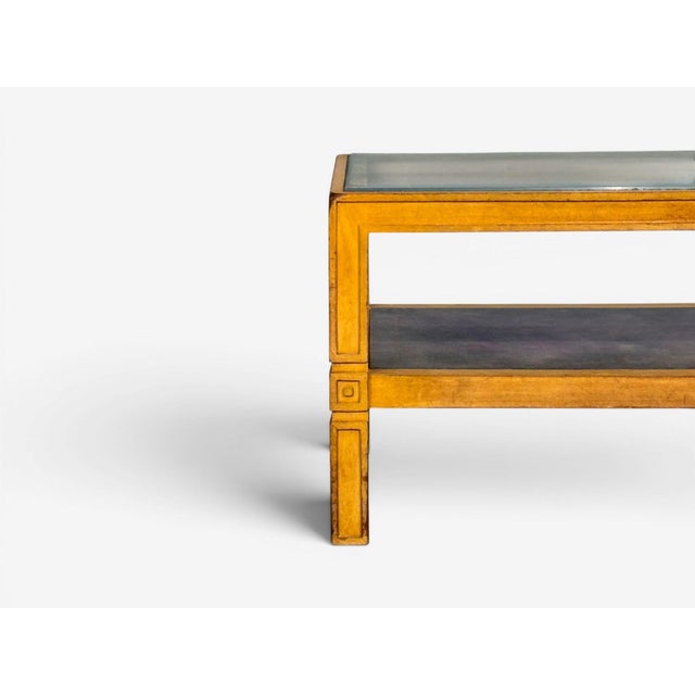 Tommi Parzinger, Coffee Table, Bleached Mahogany, Leather, Usa, 1930s For Sale In New York - Image 6 of 9