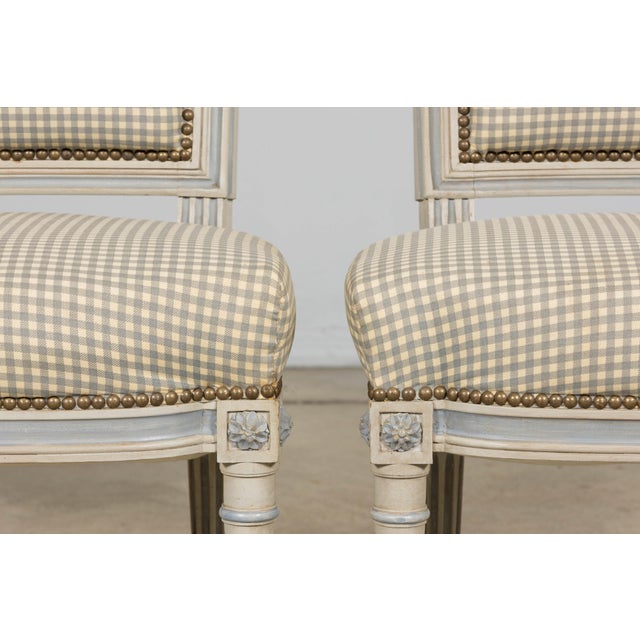 Set of Eight French Louis XVI Style Painted Dining Chairs, Early 20th C For Sale - Image 9 of 18