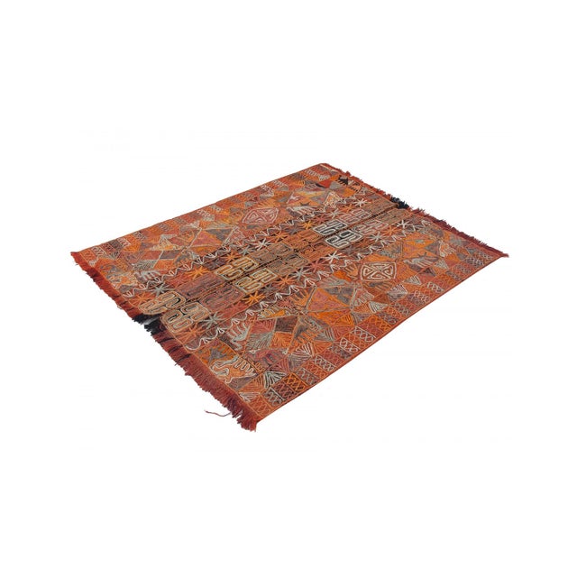 Vintage decorative embroidered Arabi kilim rug from Iraq. Approximately 50-60 years old. In very good condition.