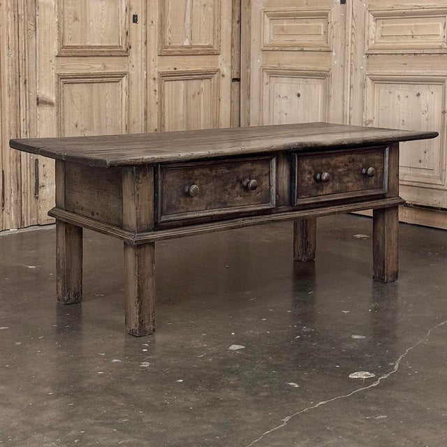 Late 18th Century 18th Century Rustic Country French Solid Oak Coffee Table For Sale - Image 5 of 18